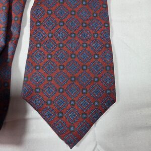 Vintage Westbury Collection Mens Ancient Madder Silk Tie Red Blue Geometric